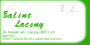 balint lacsny business card